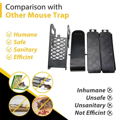 Reusable Plank Mouse Trap with Adjustable Ladder and Auto-Reset Mechanism