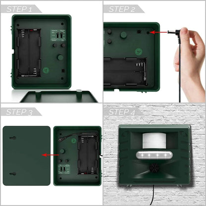 Solar Ultrasonic Bird Repeller with LED Flashing Light and 170 Degree Coverage