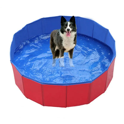 Portable Dog Bathing Pool with Composite Fabric and Quick Drain, 23.62in Diameter