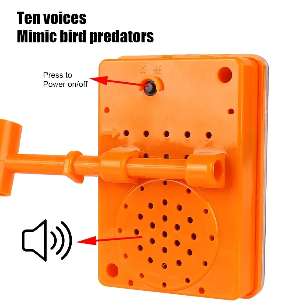 Rotating Solar Bird Repeller with Ultrasonic Sound and Flashing Lights, Adjustable Pole