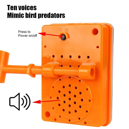 Rotating Solar Bird Repeller with Ultrasonic Sound and Flashing Lights, Adjustable Pole