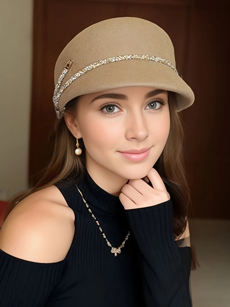 Celestine Crystal Wool Cloche