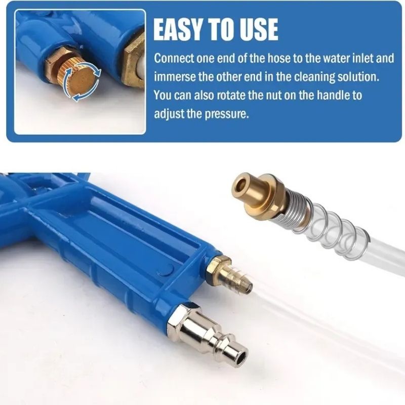 Pneumatic Air Blow Gun with Adjustable 45-Degree Nozzle and 1.2m Hose