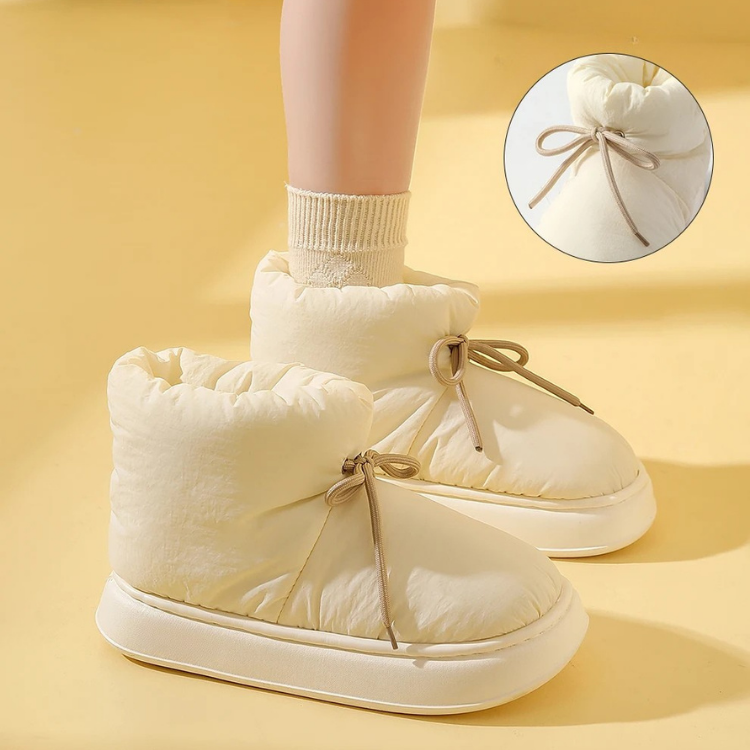 Lace-up Plush Booties