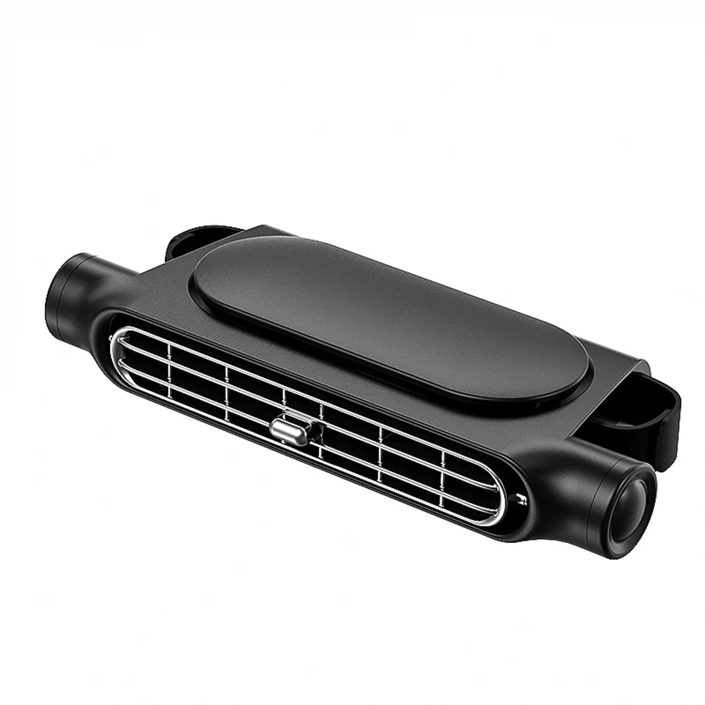 Headrest Cooling Fan with Dual Turbine Airflow and Rotating Outlets, Type C Charging