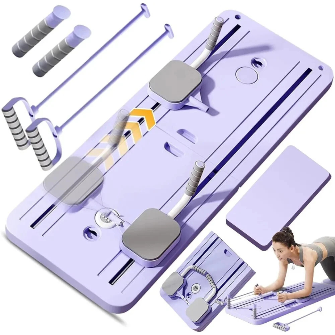 Compact Folding Exercise Board with Resistance Bands for Full Body Training