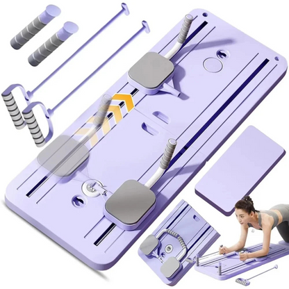 Compact Folding Exercise Board with Resistance Bands for Full Body Training