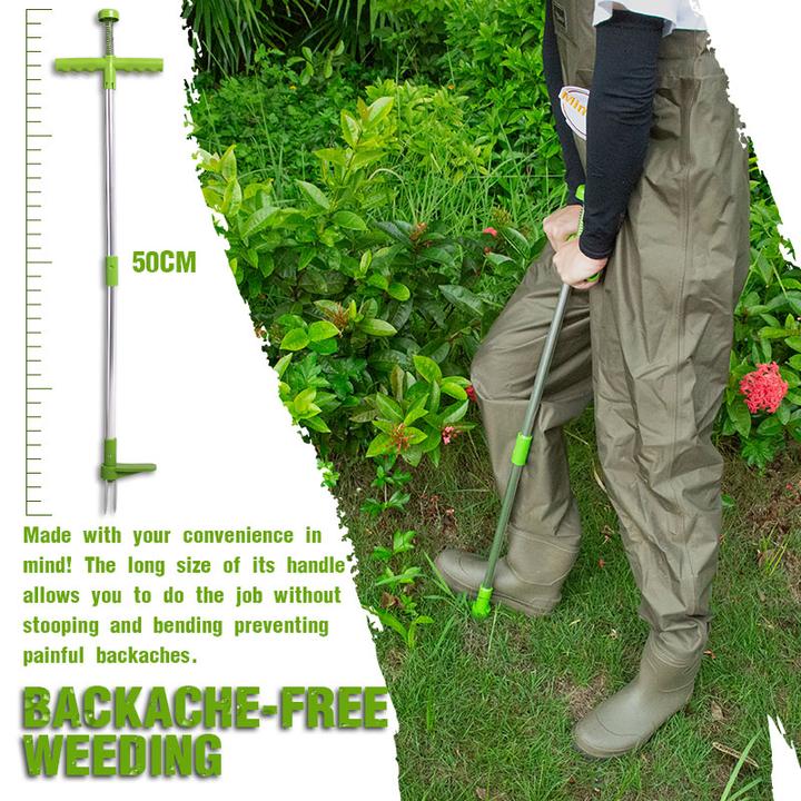 Standing Weed Puller with Three Steel Claws and Foot Pedal