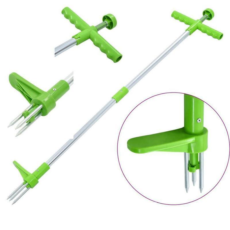 Standing Weed Puller with Three Steel Claws and Foot Pedal
