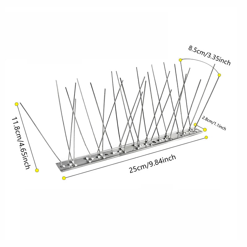 Bird Spike Strips with Stainless Steel Rods and Flexible Installation for Ledges