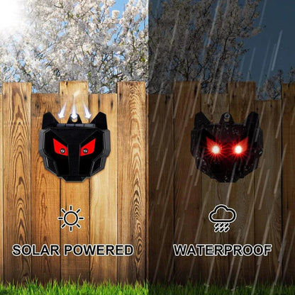 Motion Activated Solar Animal Repeller with Ultrasonic Sound and LED Light, 30ft Range 2PC