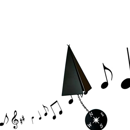 Triangular Wind Bell with Compass Windcatcher and Powder Coated Recycled Steel Finish