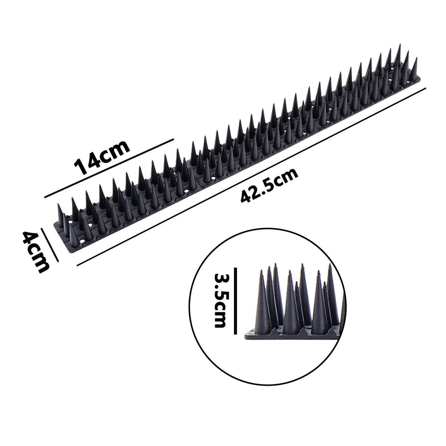 Bird Control Spikes with Stainless Steel Rods and Plastic Base, 10 Pack
