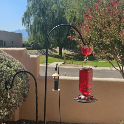 Glass Hummingbird Feeder with Six Feeding Ports and Ant Moat, 24oz Capacity