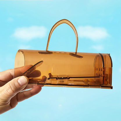 Mouse Trap with Pedal Trigger and Transparent Body, Reusable