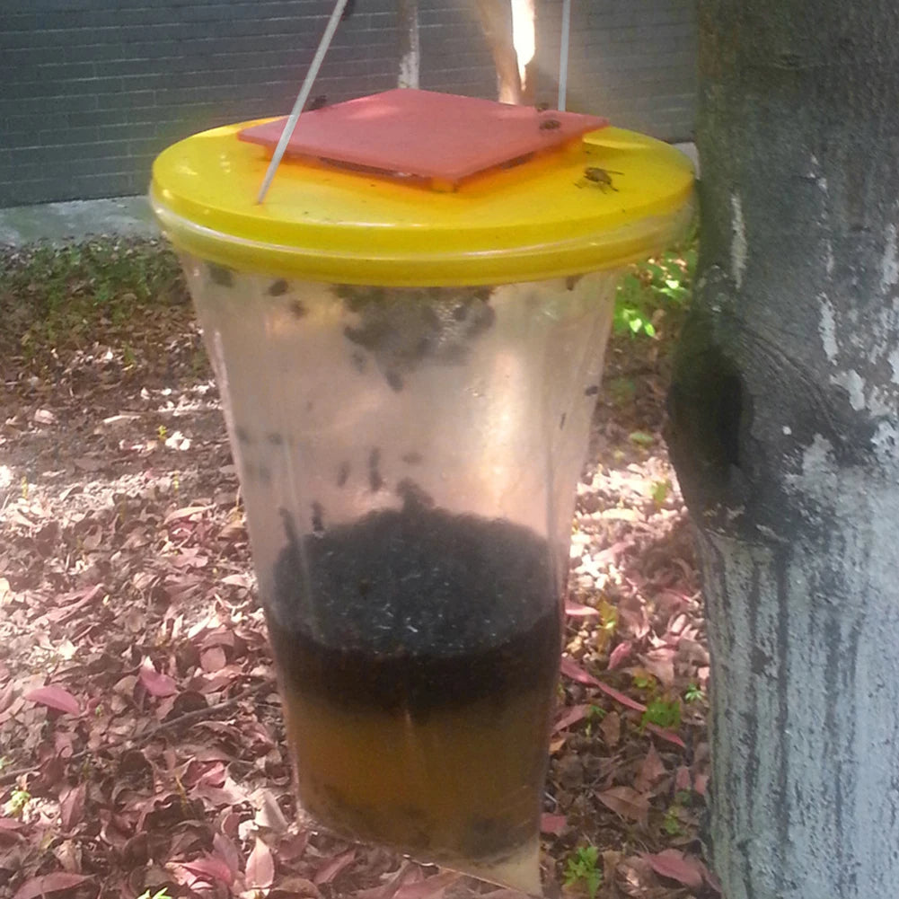 Water Activated Fly Trap Bag with Hanging Cap and Natural Fly Bait