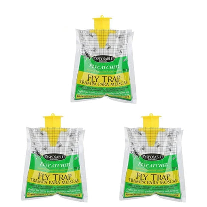Disposable Fly Trap with Water Activated Bait and Hanging Loop