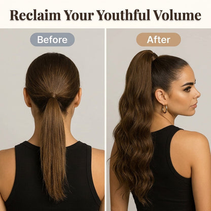 Clip-In Ponytail Extension with Wrap Around Design and Invisible Hairpins