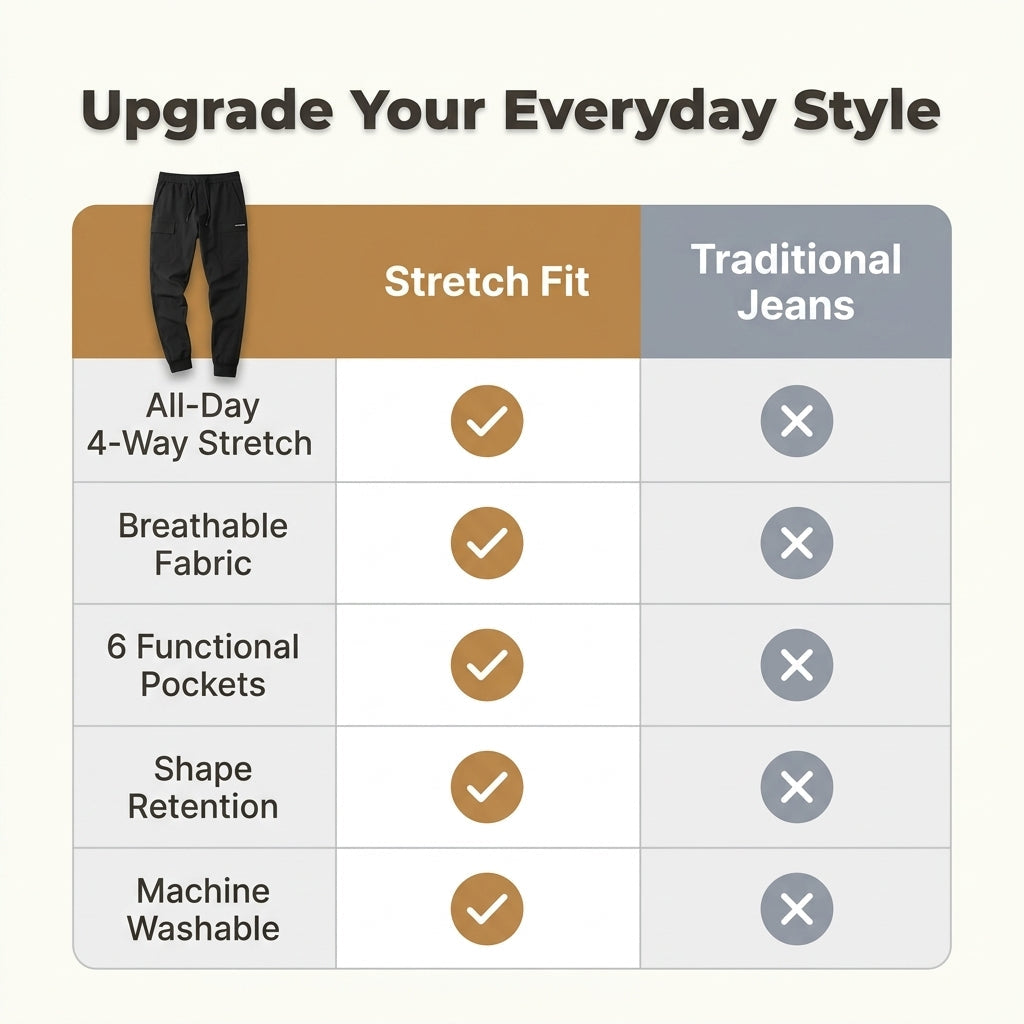 Stretch Cargo Jeans with Six Pockets and Elastane Blend, Slim Fit