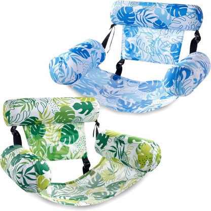 Mesh Pool Float Chair with Adjustable Recline and 250lb Capacity, Set of 2