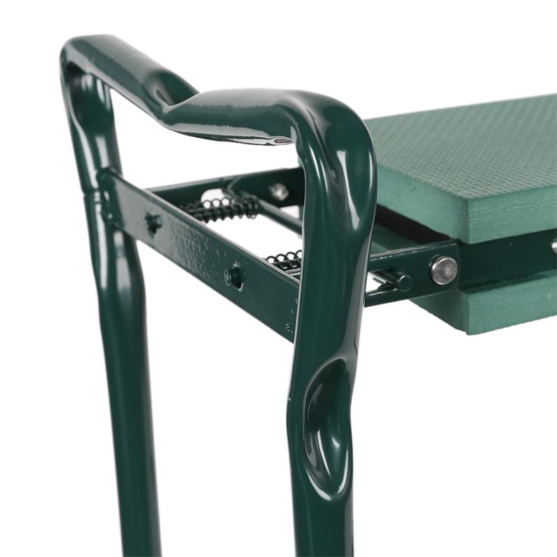 Garden Kneeler and Seat with Steel Handles and Tool Pouches, Converts to Sitting Position