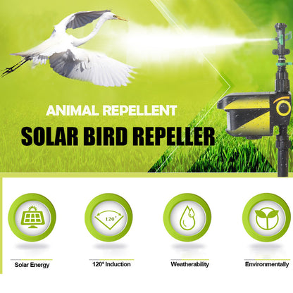 Solar Powered Motion Activated Sprinkler with 300 Degree Coverage and Adjustable Sensitivity