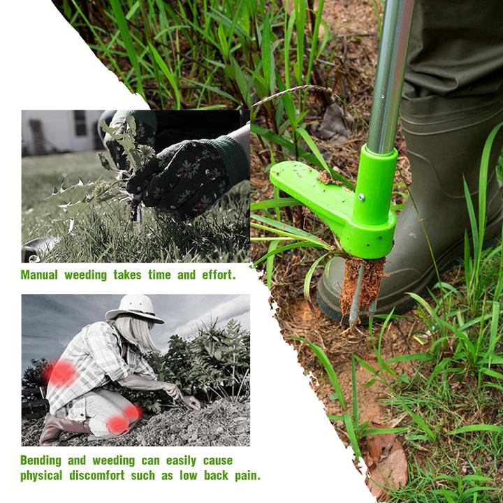 Standing Weed Puller with Three Steel Claws and Foot Pedal