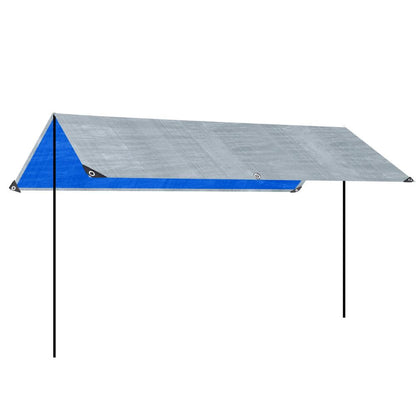 Vehicle Side Awning with Adjustable Poles and Ground Anchors, 9.84ft Coverage