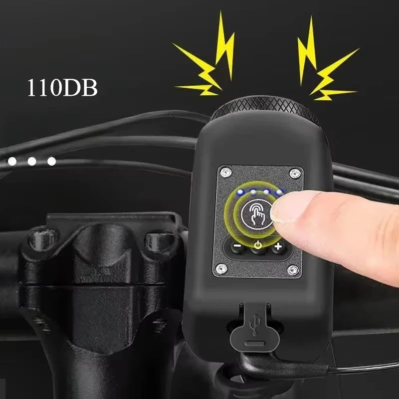 Bike Horn and Front Light with COB Bulb and Split Remote Control, 5 Horn Modes