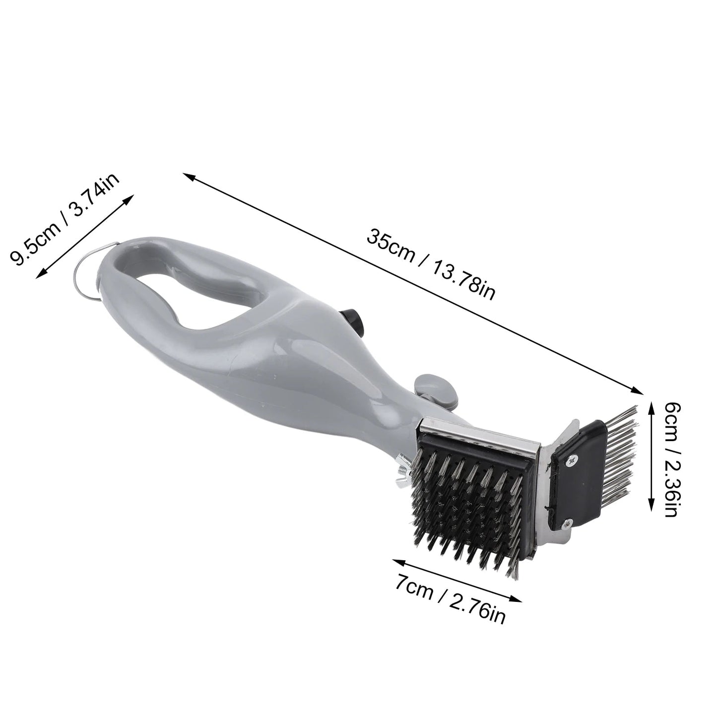 Steam Powered Grill Brush with Stainless Steel Bristles and Extended Handle