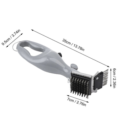Steam Powered Grill Brush with Stainless Steel Bristles and Extended Handle