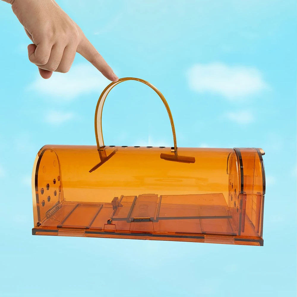 Mouse Trap with Pedal Trigger and Transparent Body, Reusable