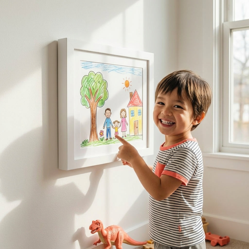 Artwork Storage Frame with Magnetic Display and 150 Drawing Capacity