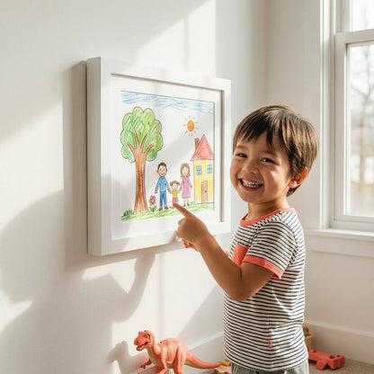 Artwork Storage Frame with Magnetic Display and 150 Drawing Capacity