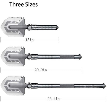 Folding Survival Shovel with 20-in-1 Multi-Tool Functions and Emergency Whistle