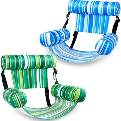 Mesh Pool Float Chair with Adjustable Recline and 250lb Capacity, Set of 2