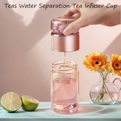 Glass Tea Infuser Bottle with Stainless Steel Mesh Filter and Tilt Brewing Control
