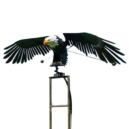 Wind Activated Metal Bird Garden Stake with Moving Wings and Bearing Joints