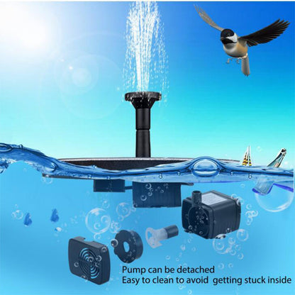 Floating Solar Fountain Pump with Interchangeable Spray Heads for Ponds and Birdbaths
