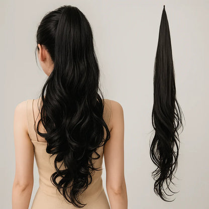 Clip-In Ponytail Extension with Wrap Around Design and Invisible Hairpins