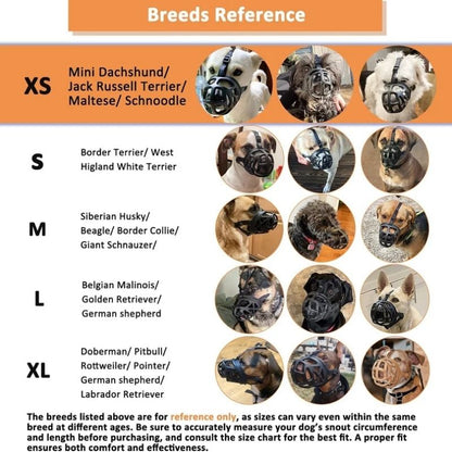 Basket Dog Muzzle with Adjustable Head Straps and Training Instructions