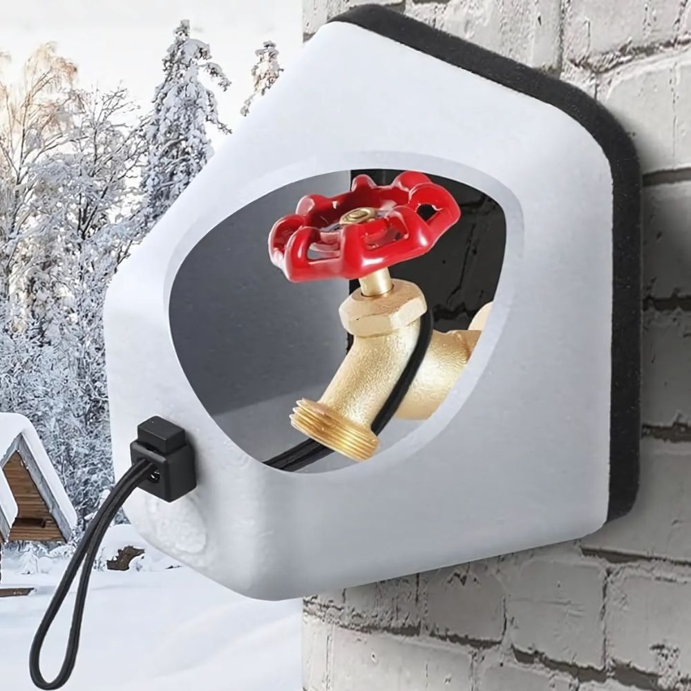 Outdoor Faucet Cover with Polystyrene Insulation and Hook Loop Straps