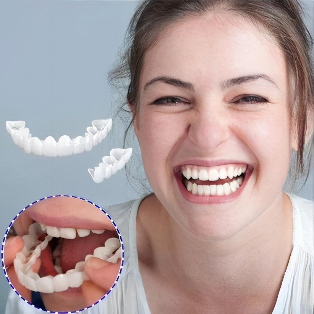 Clip On Veneers for Upper and Lower Teeth with Moldable Silicone Strip