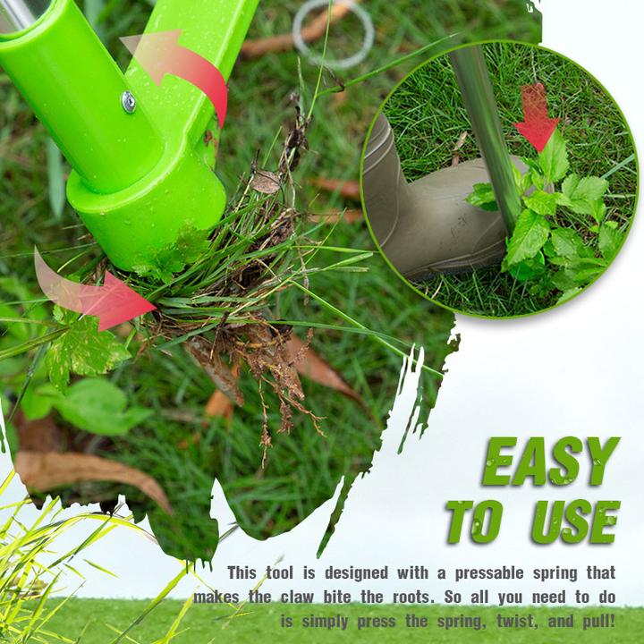 Standing Weed Puller with Three Steel Claws and Foot Pedal