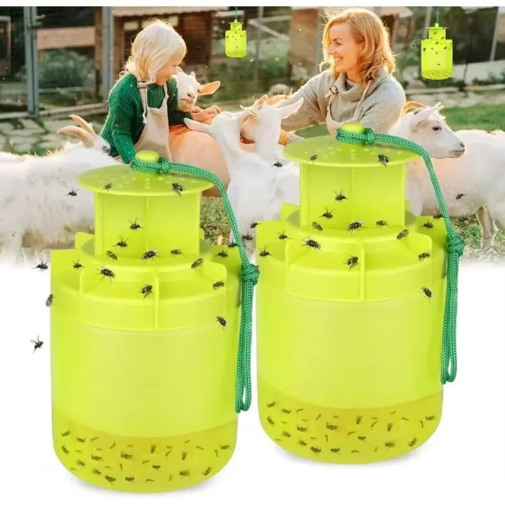 Outdoor Fly Trap with Food Based Attractant and Nylon Hanging Cord