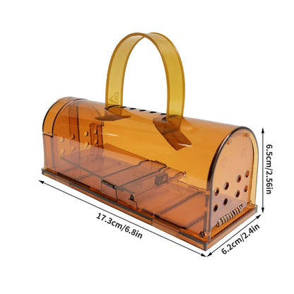 Mouse Trap with Pedal Trigger and Transparent Body, Reusable