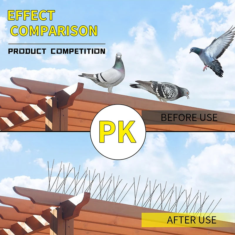 Bird Spike Strips with Stainless Steel Rods and Flexible Installation for Ledges