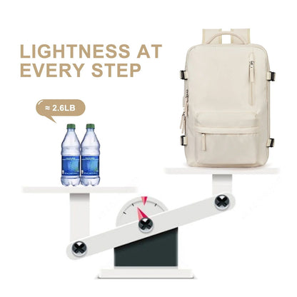 Women's 35L Backpack with USB Charging Port and Laptop Compartment, Wet Shoe Storage