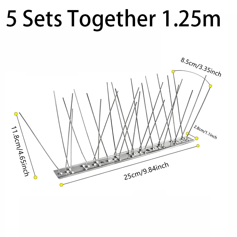 Bird Spike Strips with Stainless Steel Rods and Flexible Installation for Ledges