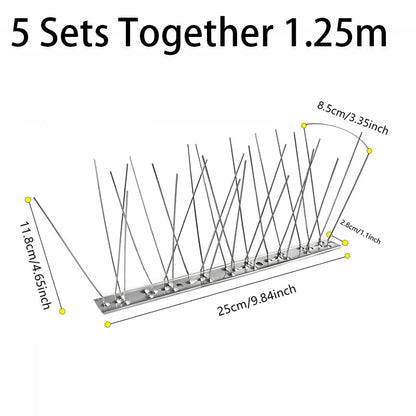 Bird Spike Strips with Stainless Steel Rods and Flexible Installation for Ledges